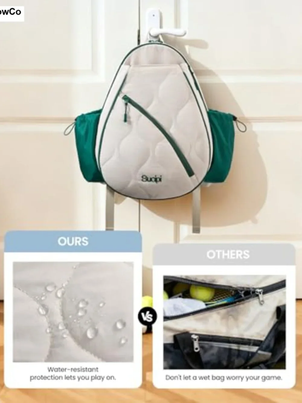 Tennis Racket Backpack for Men Women Machine Washable Pickleball Badminton